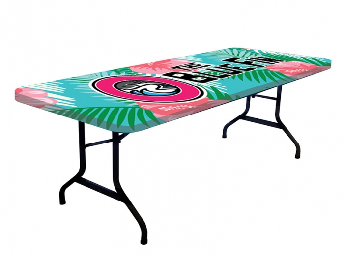 ONE CHOICE 8ft Stretch Table Topper Dye Sub Printed Graphic
