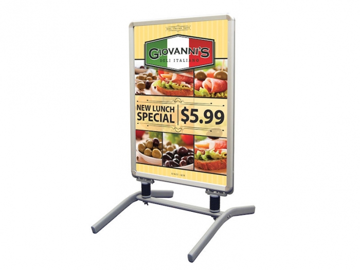 Outdoor Flex Sign Package with Spring Base and Graphic Right View