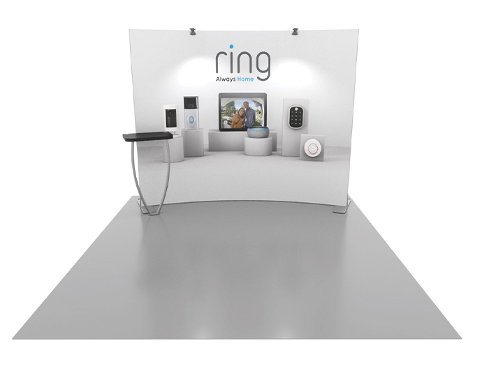 ymphony SYK-1013 Modular 10ft Inline Display with Charging Counter Straight View