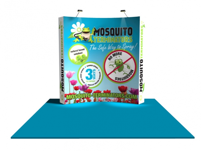 V-BURST 8ft Curved Fabric Pop-up Display Straight View