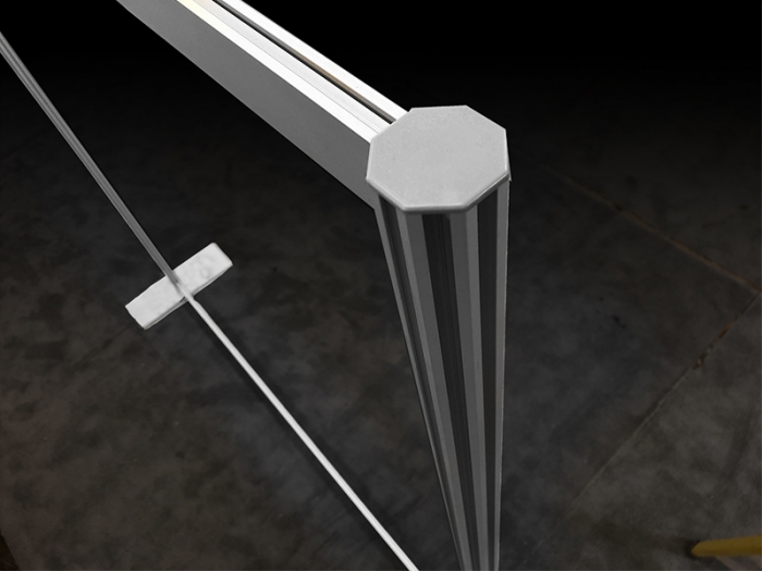 VK-8008 and VK-8010 Visionary Designs Hybrid Exhibit Frame, Horizontal and Vertical Extrusions with Base Plate