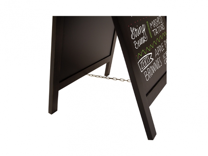 Deluxe Wood A-Frame Chalkboard Galvanized Steel Chain