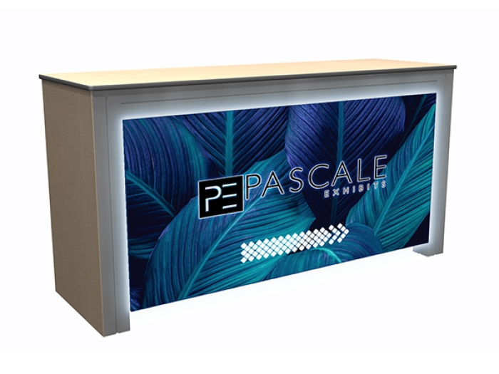 XR-C8 Backlit Counter with LED Backlit Graphic, Large Presentation Surface, Right Facing