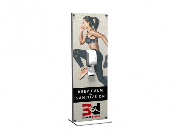 XVline XV.HS.4G Hand Sanitizer Stand with Full Graphic Panel