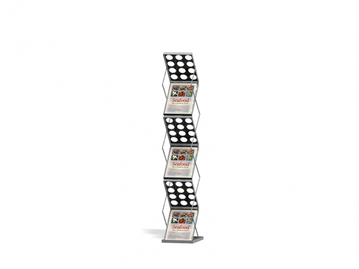 ZedUp 1 Literature Rack Silver with Literature