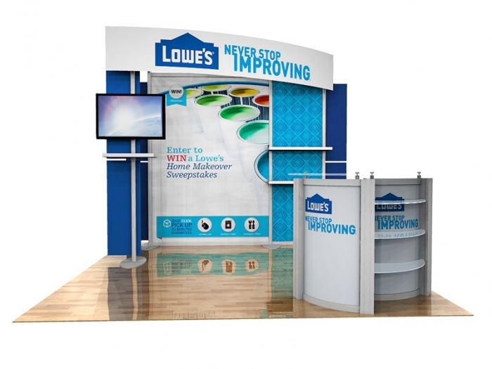 Trade Show Display with Small Monitor and Counter
